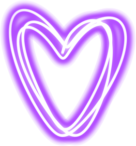 Purple neon love decoration